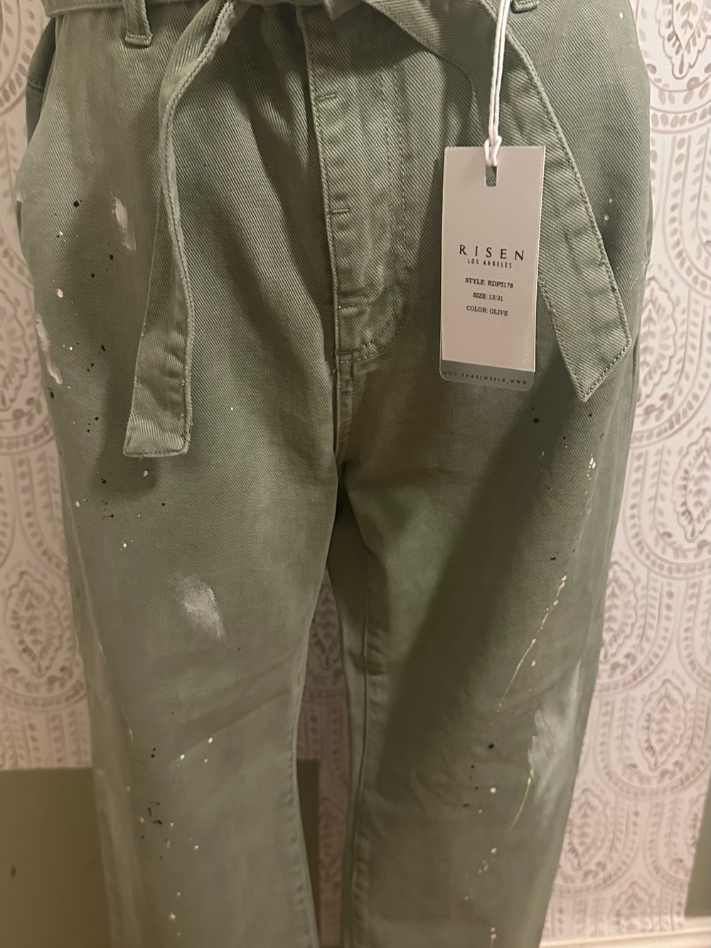Risen Olive Green Slouch Jeans - Picture 2 of 5